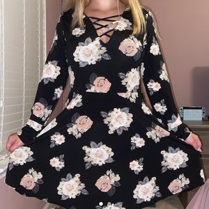 black floral dress